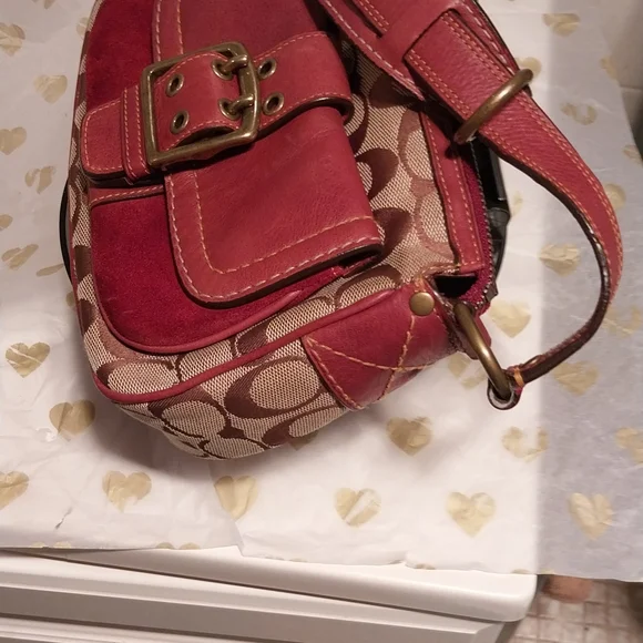 Vintage Coach Legacy Signature Leather and Suede Handbag
